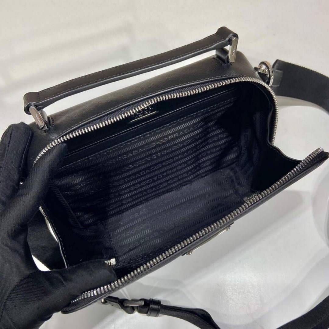 Prada 2VH069 Brique Saffiano leather bag Black | prada 2vh069 brique saffiano leather bag 049 535828be 7a62 4672 9234 0bc68c958f32