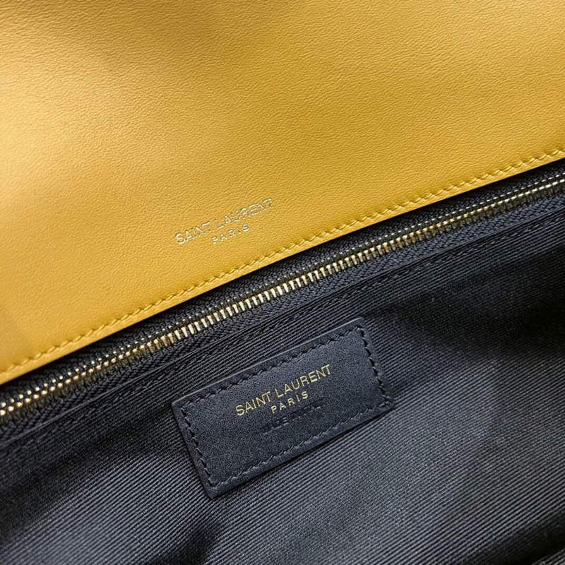 YSL 515821 Jamie Leather-Trimmed Raffia Shoulder Bag Yellow | ysl 515821 jamie leather trimmed raffia shoulder bag 066