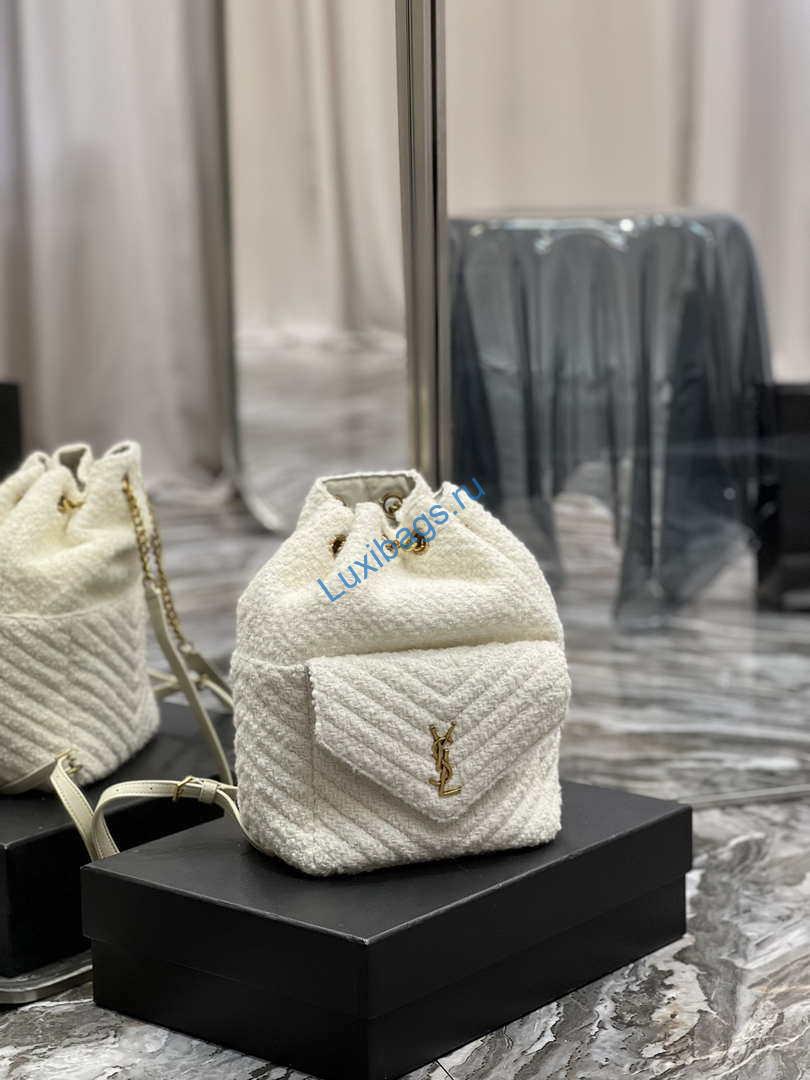 YSL 672609 Joe Backpack In Woolen White | ysl 672609 joe backpack in wool white 002