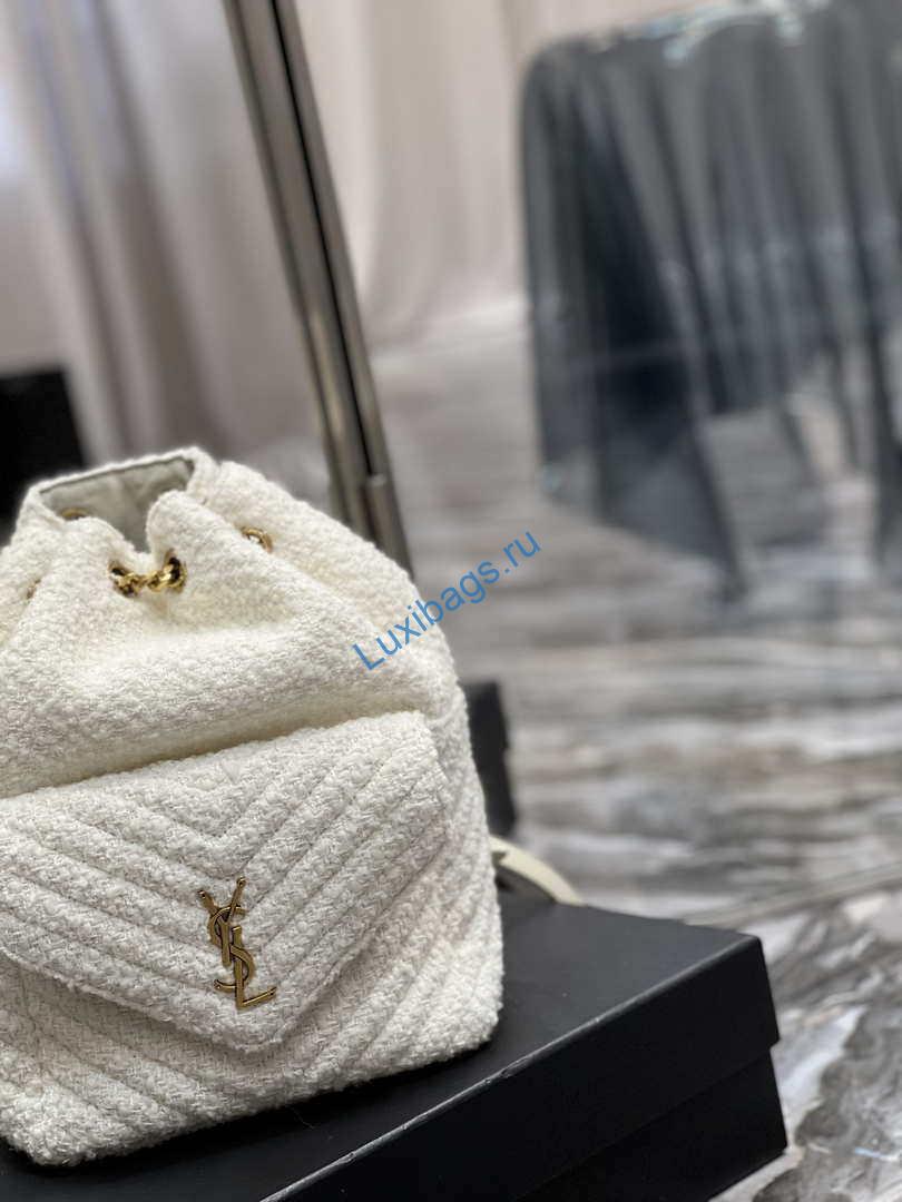 YSL 672609 Joe Backpack In Woolen White | ysl 672609 joe backpack in wool white 003