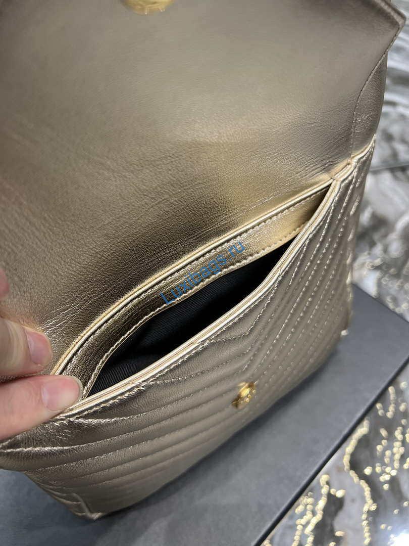YSL 672609 Yves Saint Laurent Joe Backpack In Lambskin Gold | ysl 6726091 joe backpack in lambskin gold 007