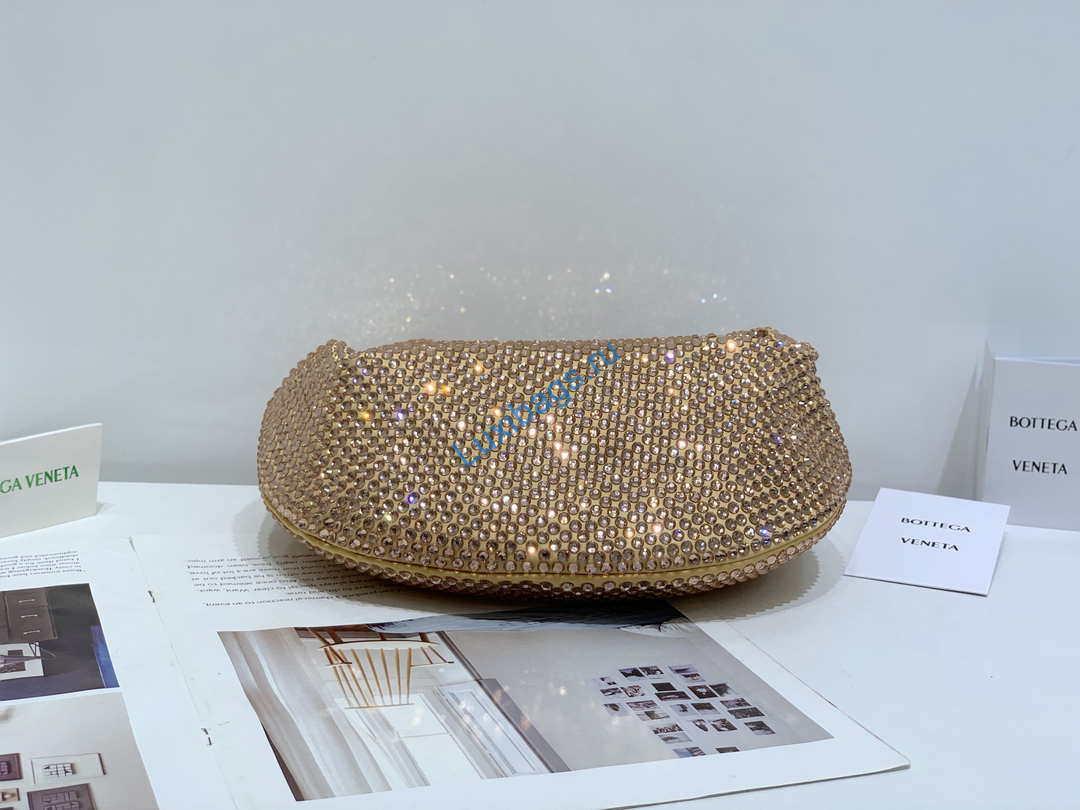 Bottega Veneta BV 651876 mini Jodie Rhinestones Apricot | bottega veneta bv 651876 mini jodie rhinestones apricot 005