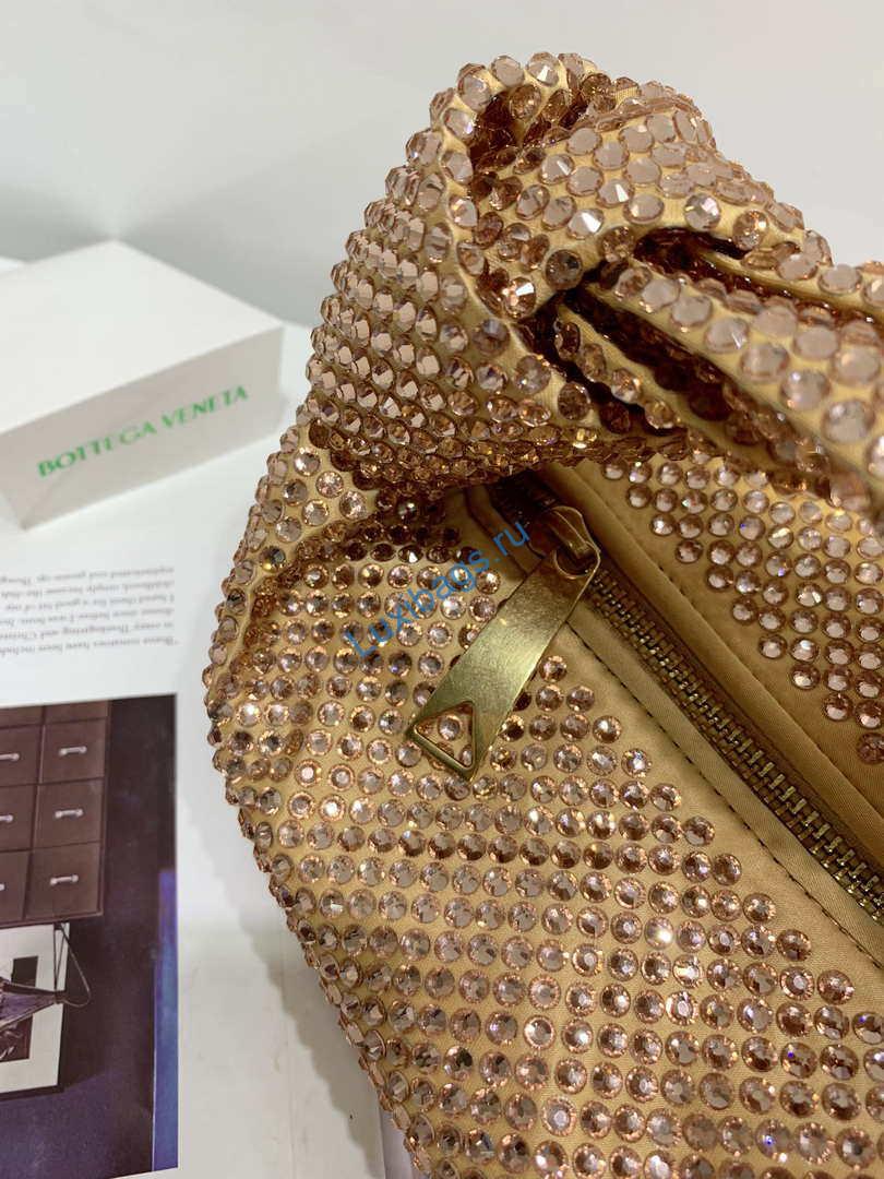 Bottega Veneta BV 651876 mini Jodie Rhinestones Apricot | bottega veneta bv 651876 mini jodie rhinestones apricot 006
