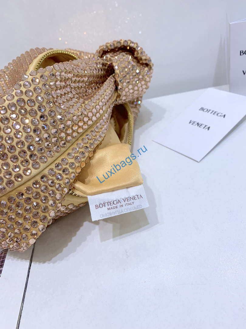 Bottega Veneta BV 651876 mini Jodie Rhinestones Apricot | bottega veneta bv 651876 mini jodie rhinestones apricot 007