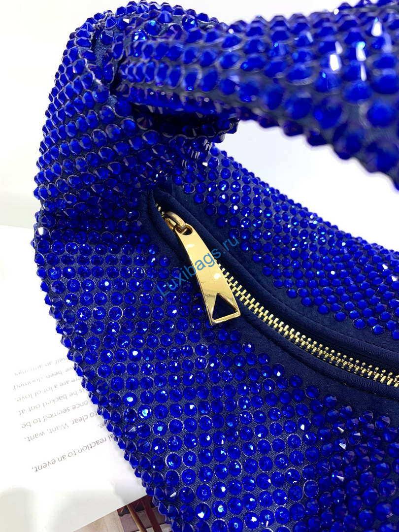 Bottega Veneta BV 651876 mini Jodie Rhinestones Blue | bottega veneta bv 651876 mini jodie rhinestones blue 006
