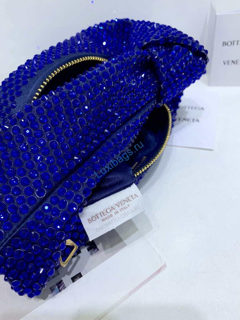 Bottega Veneta BV 651876 mini Jodie Rhinestones Blue | bottega veneta bv 651876 mini jodie rhinestones blue 007
