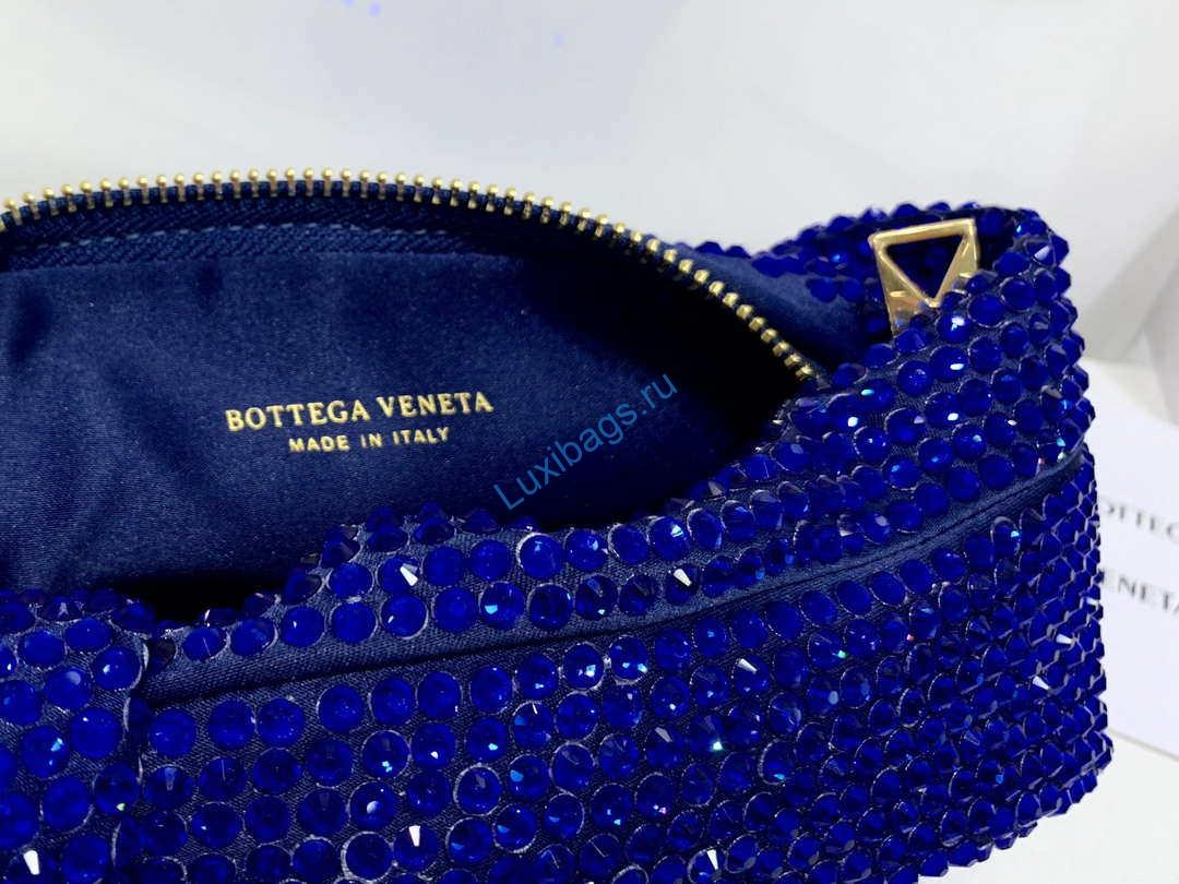 Bottega Veneta BV 651876 mini Jodie Rhinestones Blue | bottega veneta bv 651876 mini jodie rhinestones blue 008