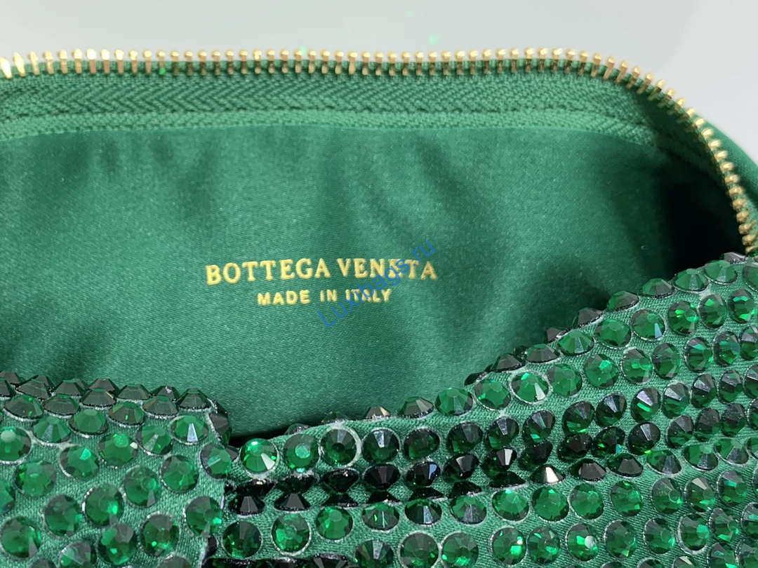 Bottega Veneta BV 651876 mini Jodie Rhinestones Dark Green | bottega veneta bv 651876 mini jodie rhinestones dark green 008