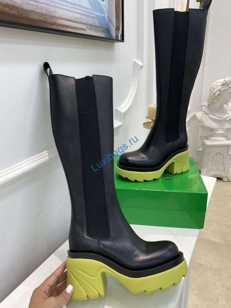 Bottega Veneta Women Shoes High-heeled Lug Boot Light-green Flatform 192791 | bottegavenetawomenshoeshigh heeledlugboot192791 001