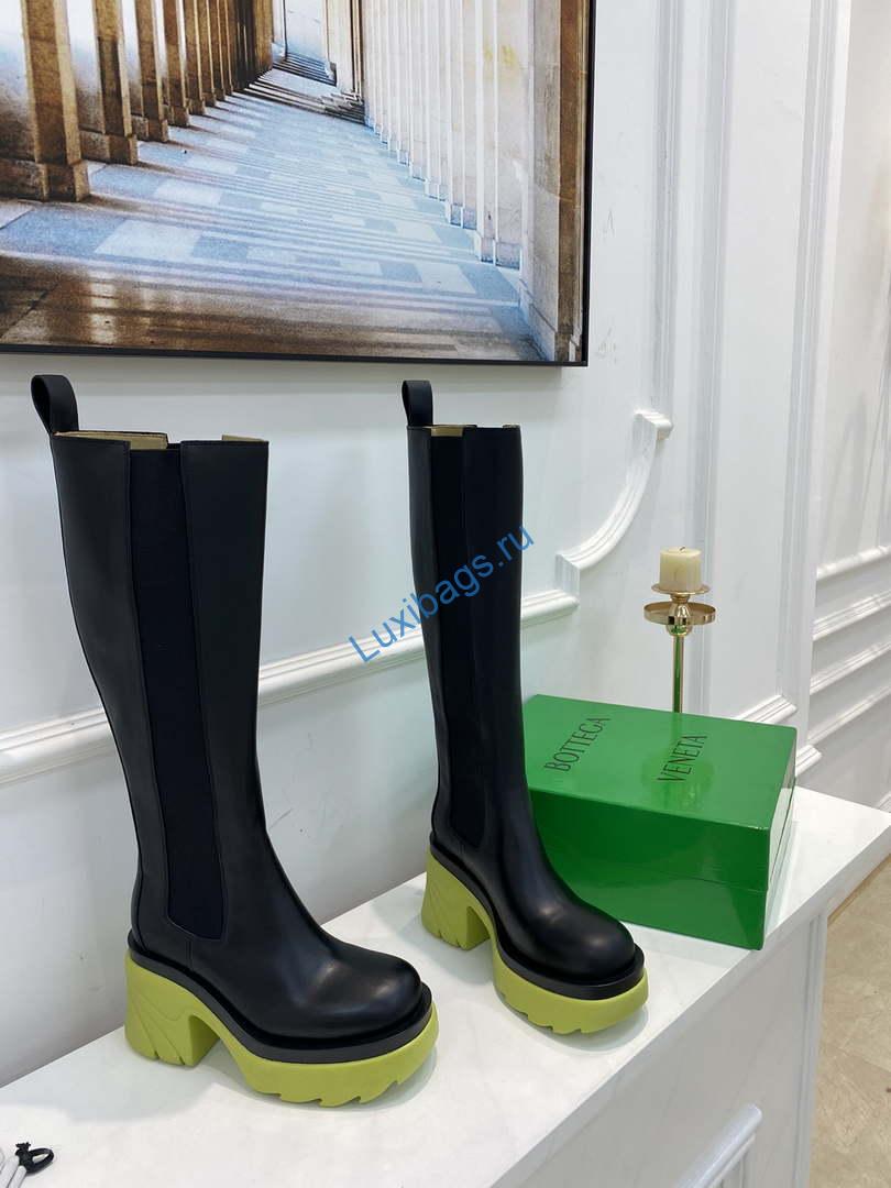 Bottega Veneta Women Shoes High-heeled Lug Boot Light-green Flatform 192791 | bottegavenetawomenshoeshigh heeledlugboot192791 002