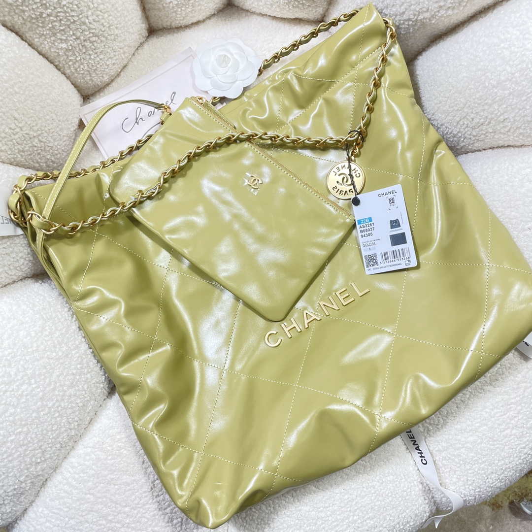 Chanel 22 Handbag Shiny Calfskin AS3261 Light Green | chanel 22 handbag shiny calfskin as3261 light green 004