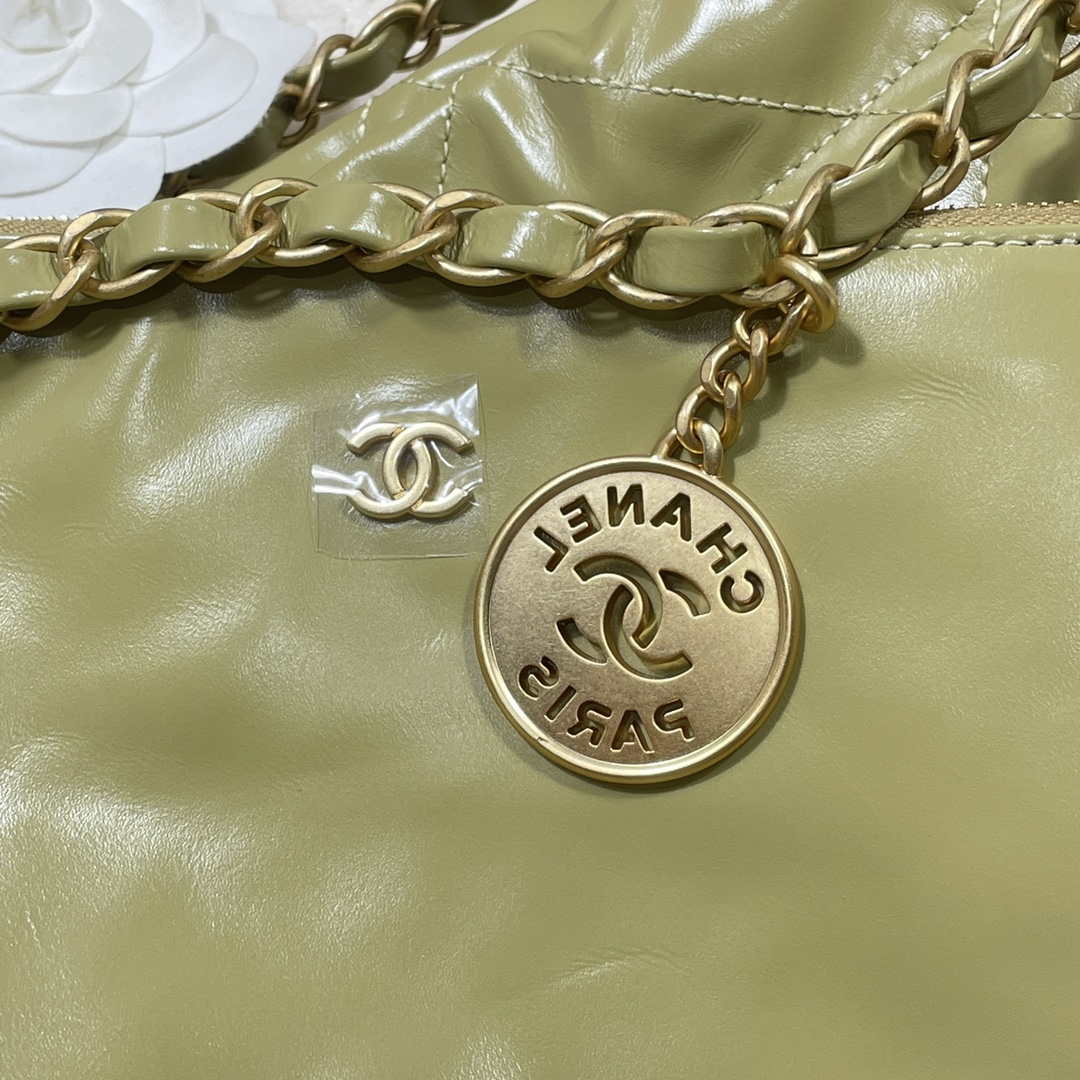 Chanel 22 Handbag Shiny Calfskin AS3261 Light Green | chanel 22 handbag shiny calfskin as3261 light green 006