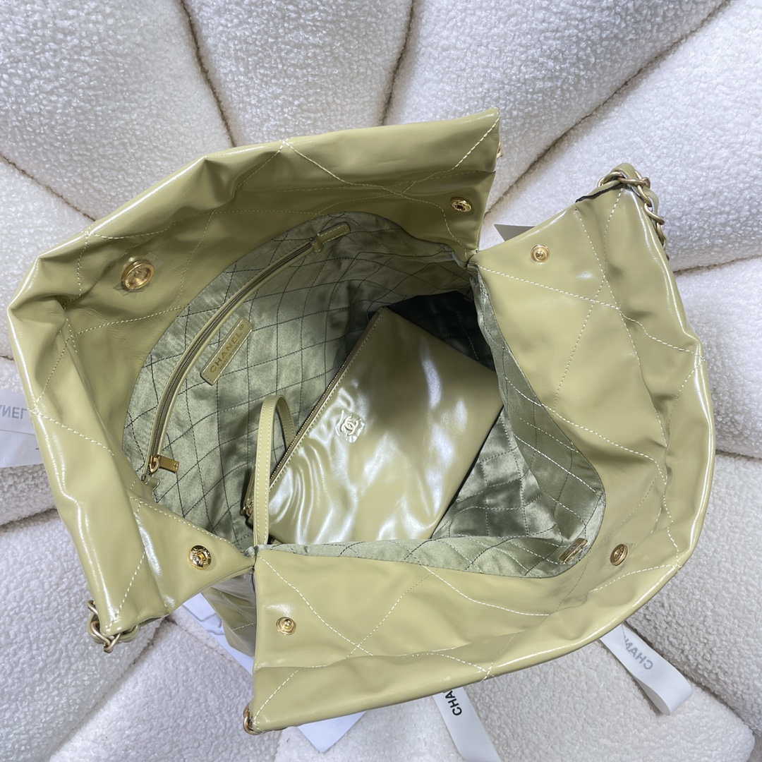 Chanel 22 Handbag Shiny Calfskin AS3261 Light Green | chanel 22 handbag shiny calfskin as3261 light green 007