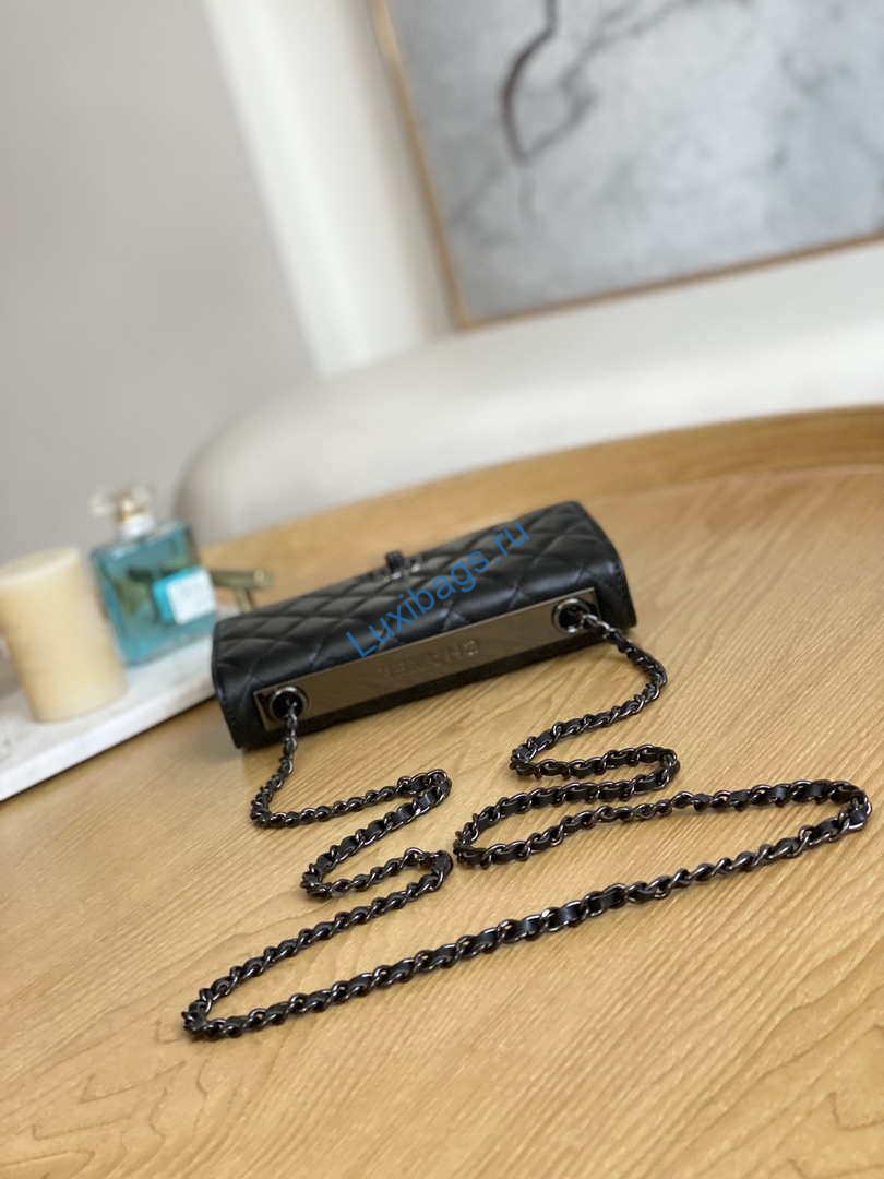 Chanel A88632 WOC 19 Chain Wallet Bag Black Lambskin with black havdware | chanel a88632 woc 19 chain wallet bag black lambskin with black havdware 006