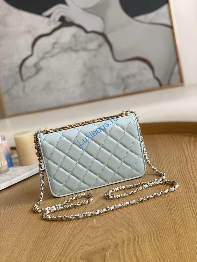 Chanel A88632 WOC 19 Chain Wallet Bag Light Blue Lambskin Gold | chanel a88632 woc 19 chain wallet bag light blue lambskin gold 002