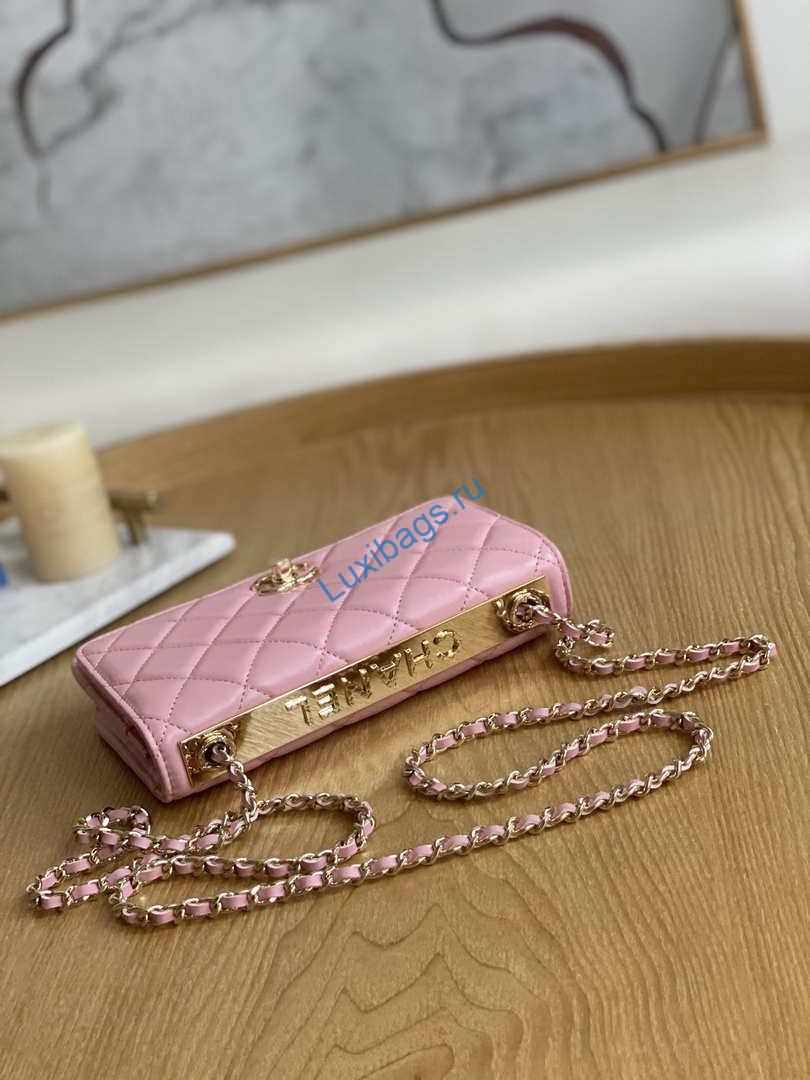 Chanel A88632 WOC 19 Chain Wallet Bag Pink Lambskin Gold | chanel a88632 woc 19 chain wallet bag pink lambskin gold 006