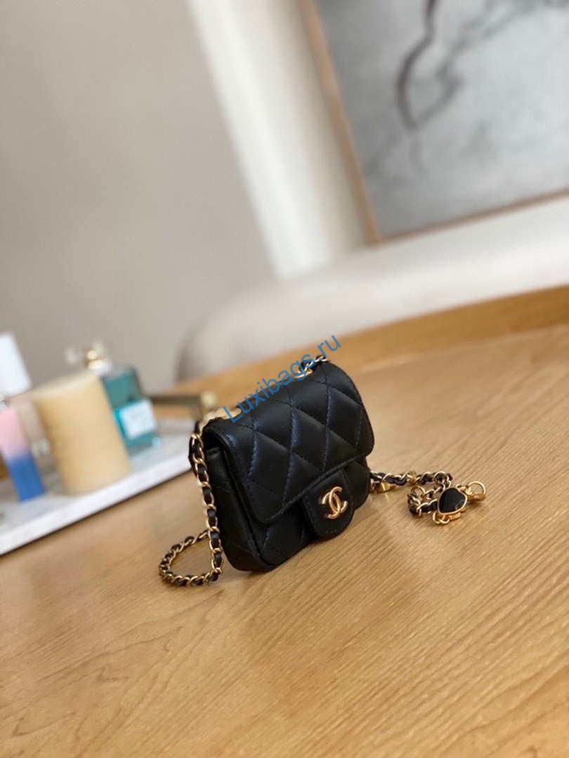 Chanel AP3037 BELT Bag Lambskin Enamel & Gold-Tone Metal Black | chanel ap3037 belt bag lambskin enamel gold tone metal black 003