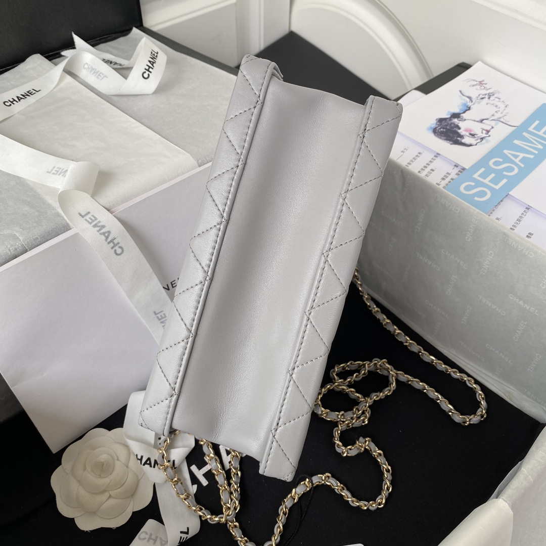 Chanel AS3345 Vanity Case Calfskin & Gold-Tone Metal Gray | chanel as3345 vanity case calfskin gold tone metal gray 007