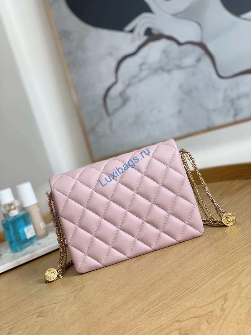 Chanel AS3378 MINI Flap Bag Lambskin Pink | chanel as3378 mini flap bag lambskin pink 002