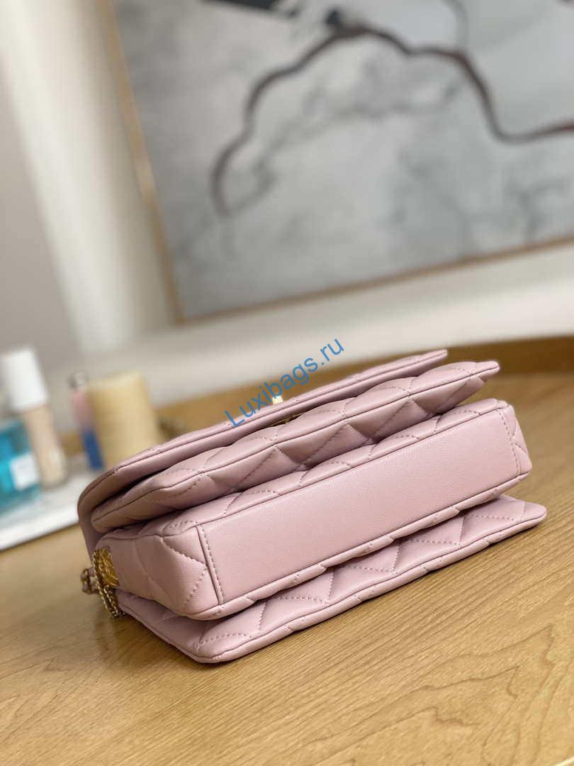 Chanel AS3378 MINI Flap Bag Lambskin Pink | chanel as3378 mini flap bag lambskin pink 006