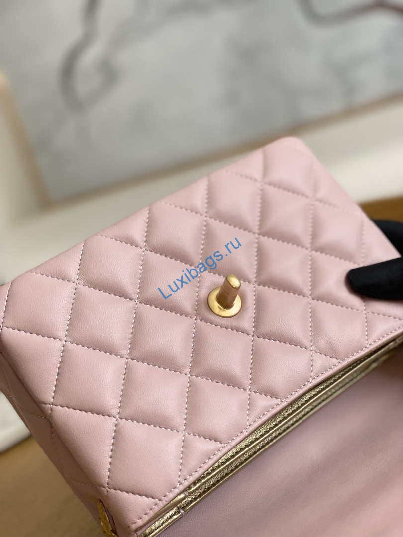 Chanel AS3378 MINI Flap Bag Lambskin Pink | chanel as3378 mini flap bag lambskin pink 008