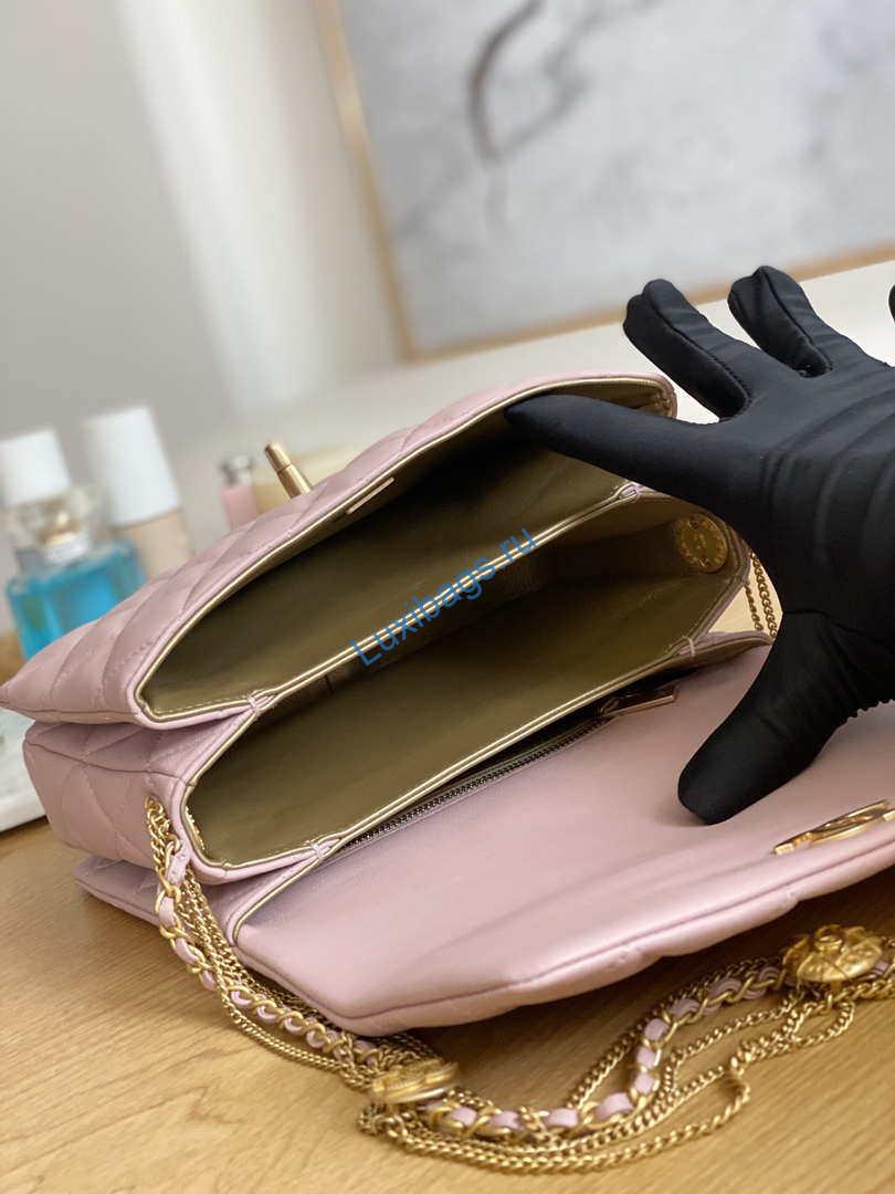 Chanel AS3378 MINI Flap Bag Lambskin Pink | chanel as3378 mini flap bag lambskin pink 009
