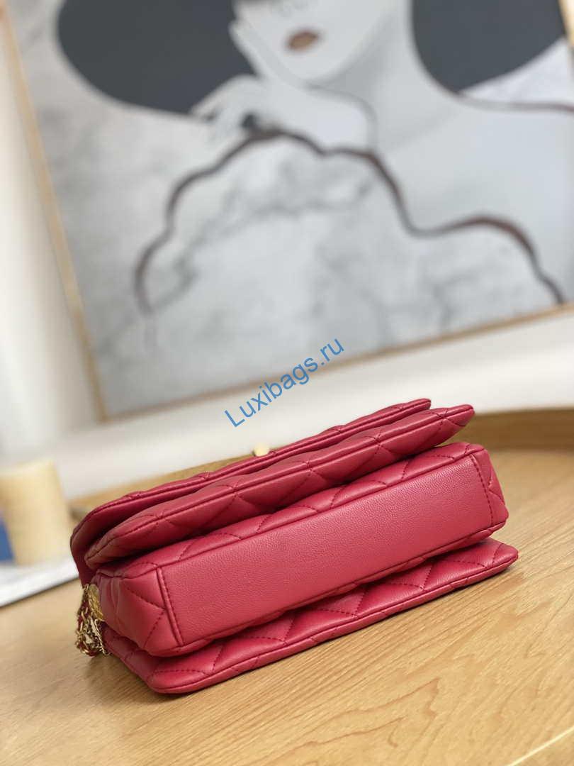 Chanel AS3378 MINI Flap Bag Lambskin Red | chanel as3378 mini flap bag lambskin red 007