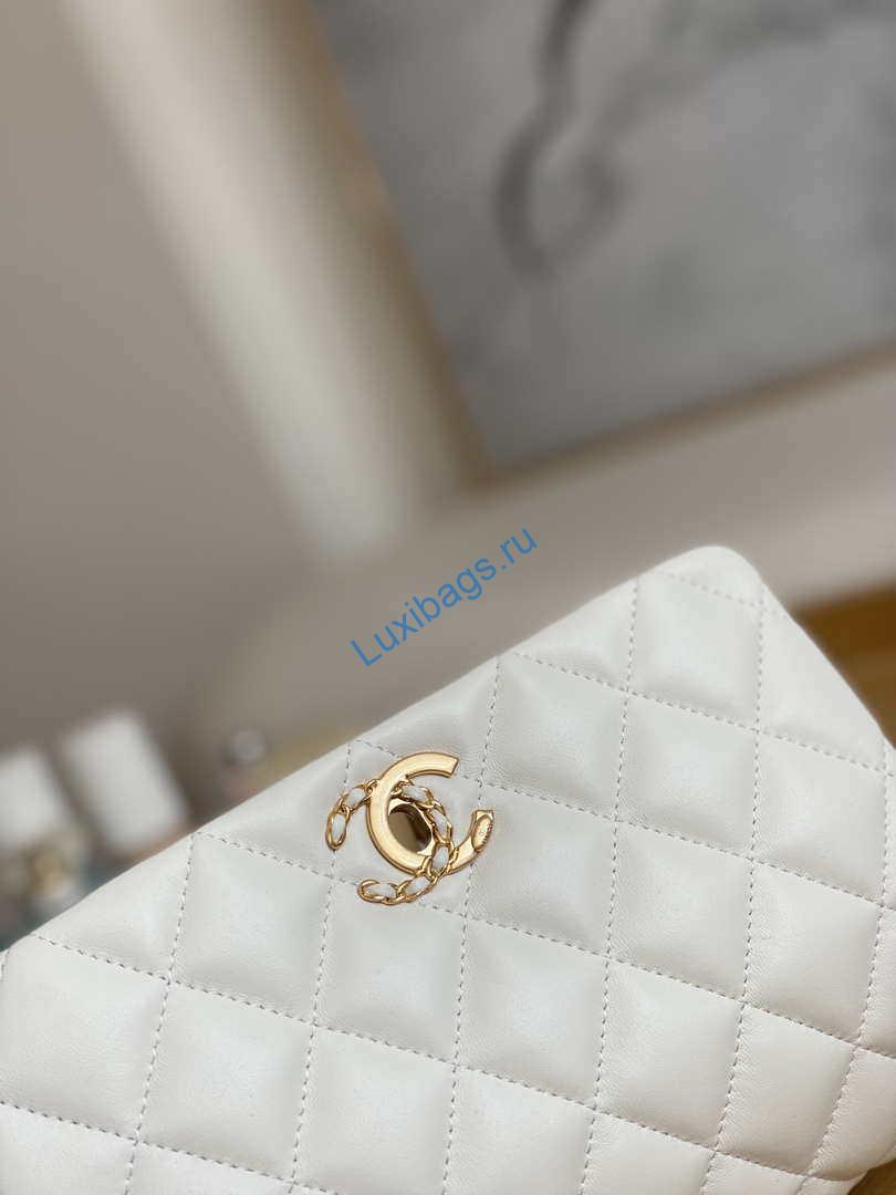 Chanel AS3378 MINI Flap Bag Lambskin White | chanel as3378 mini flap bag lambskin white 004