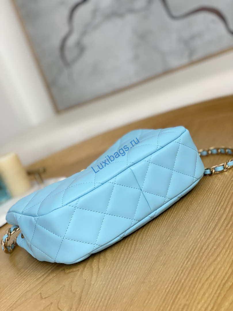 Chanel AS3476 Hobo Handbag Lambskin Blue | chanel as3476 hobo handbag lambskin blue 007