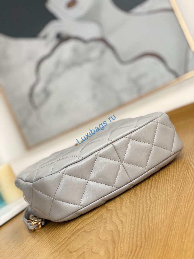 Chanel AS3476 Hobo Handbag Lambskin Light Grey | chanel as3476 hobo handbag lambskin light grey 007