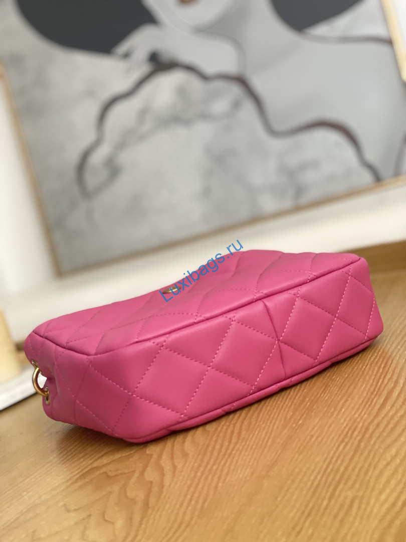 Chanel AS3476 Hobo Handbag Lambskin Rose Red | chanel as3476 hobo handbag lambskin rose red 007