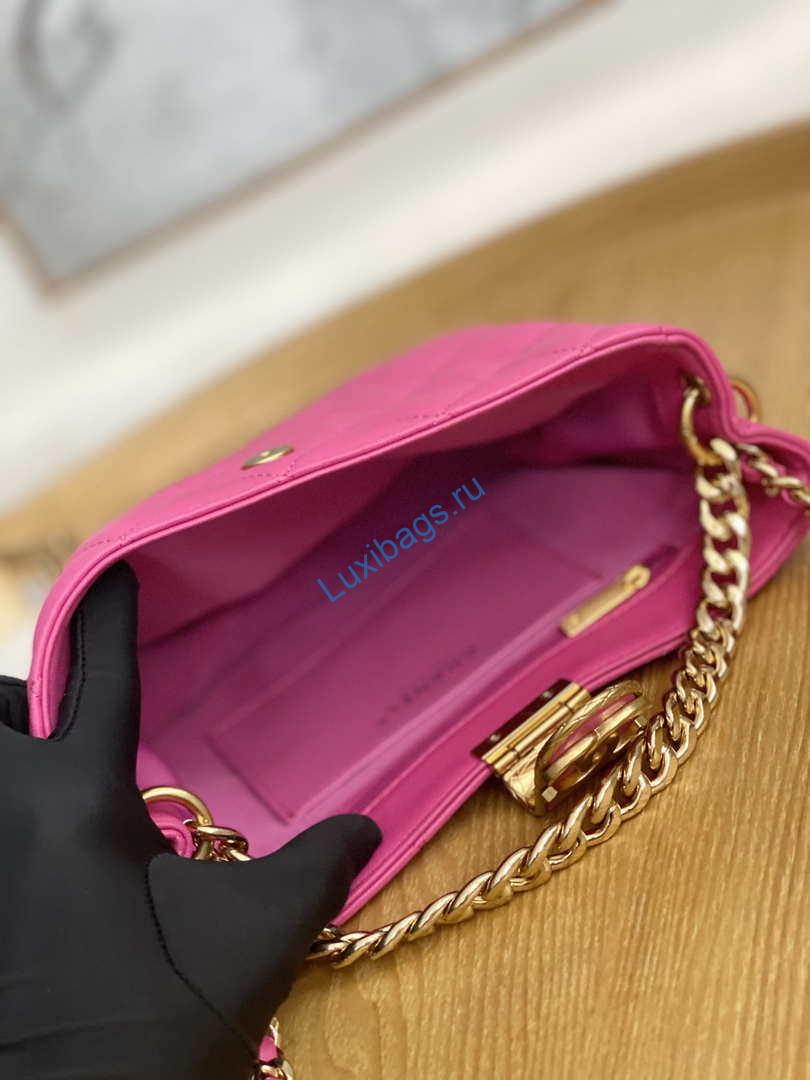 Chanel AS3476 Hobo Handbag Lambskin Rose Red | chanel as3476 hobo handbag lambskin rose red 009