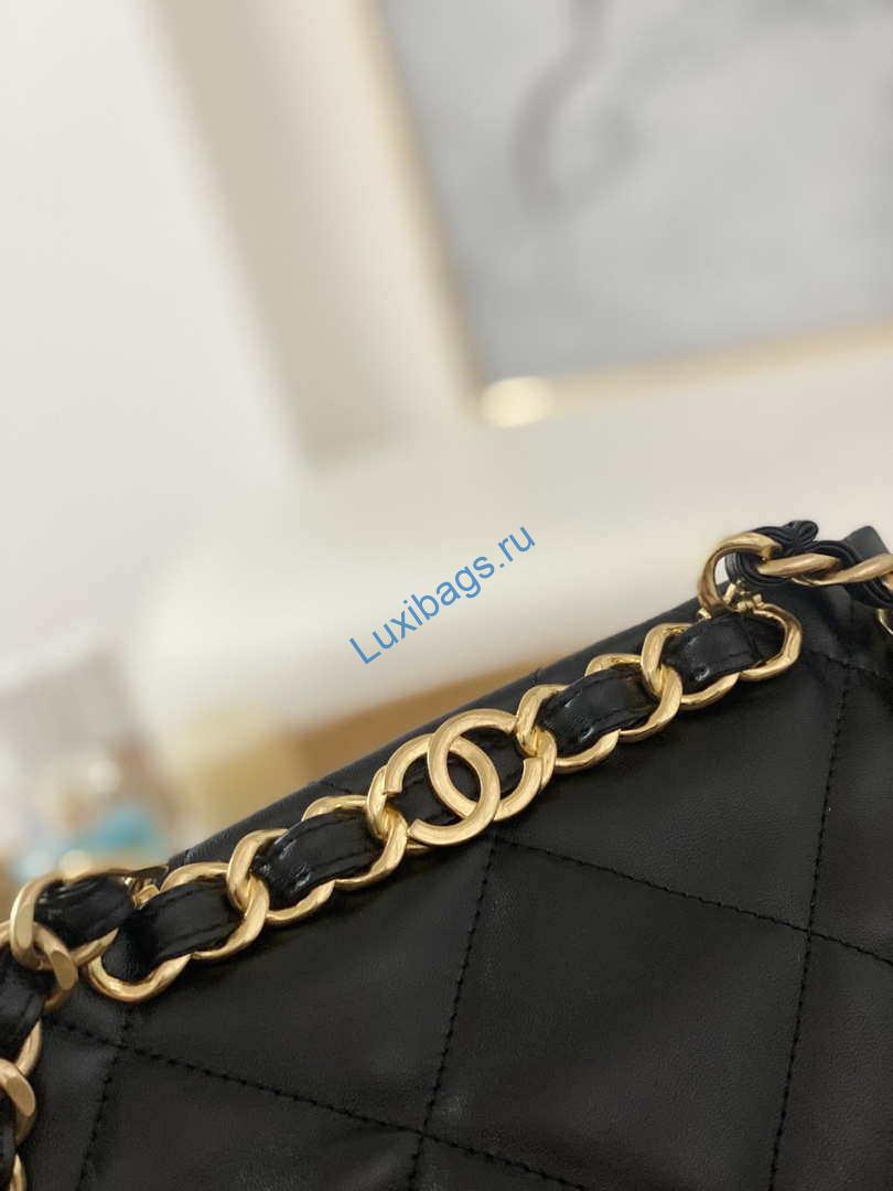Chanel AS3502 Small TOTE Lambskin Black | chanel as3502 small tote lambskin black 004