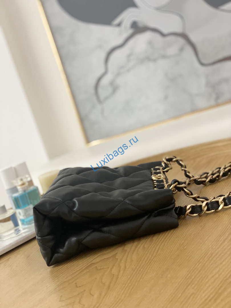 Chanel AS3502 Small TOTE Lambskin Black | chanel as3502 small tote lambskin black 005