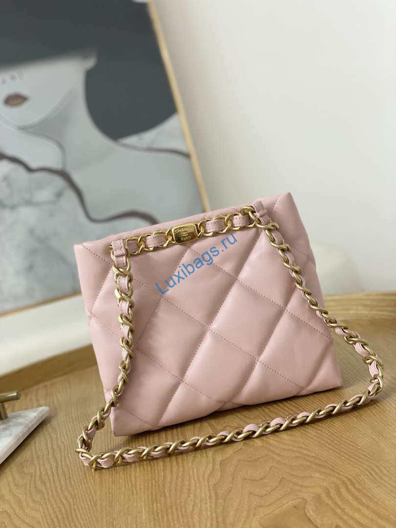 Chanel AS3502 Small TOTE Lambskin Pink | chanel as3502 small tote lambskin pink 002