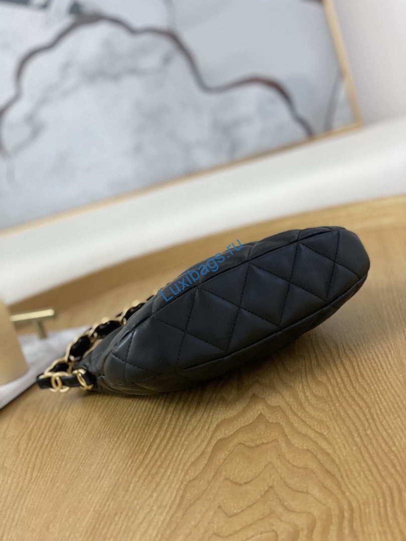 Chanel AS3562 Hobo Handbag Lambskin Black | chanel as3562 hobo handbag lambskin black 007