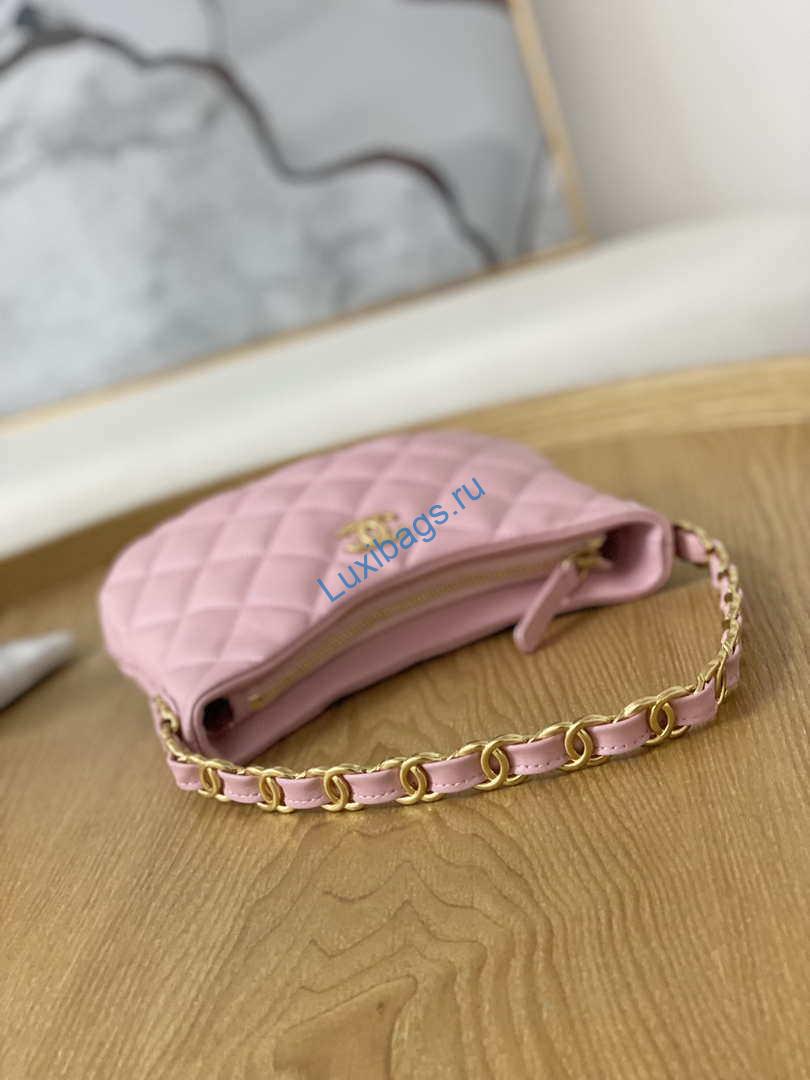 Chanel AS3562 Hobo Handbag Lambskin Pink | chanel as3562 hobo handbag lambskin pink 006