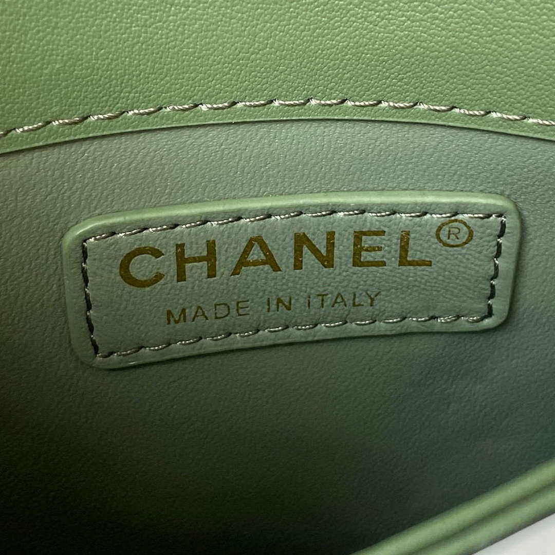 Chanel Small Flap Bag With top Handle Calfskin CC AS2680 Green | chanel small flap bag with top handle cc as2690 green 008