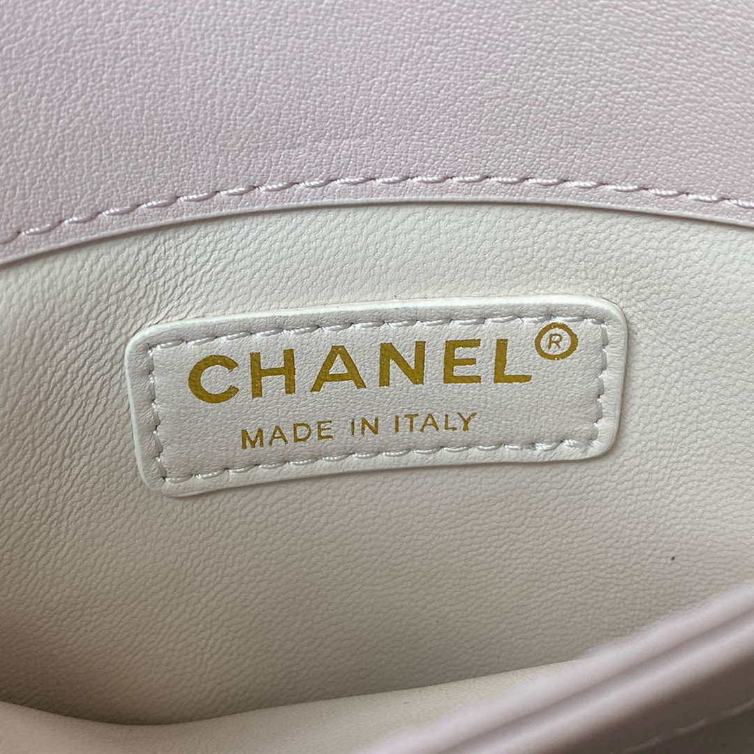 Chanel Small Flap Bag With top Handle Calfskin CC AS2680 Light Pink | chanel small flap bag with top handle cc as2690 ligth pink 008