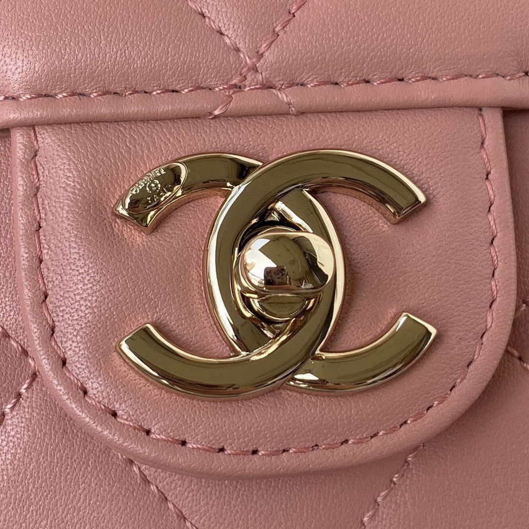 Chanel Small Flap Bag With top Handle Calfskin CC AS2680 Pink | chanel small flap bag with top handle cc as2690 pink 003