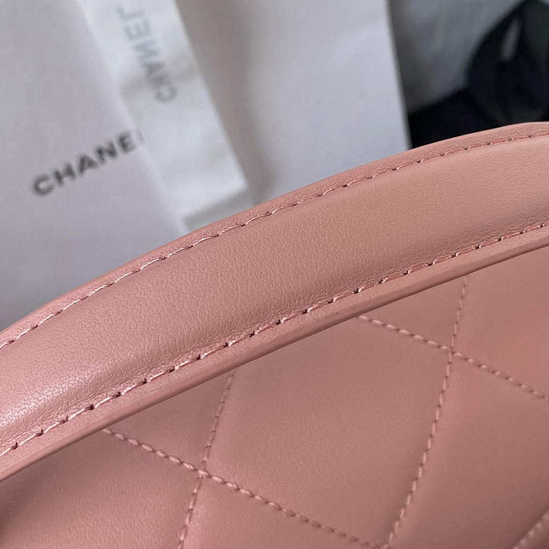 Chanel Small Flap Bag With top Handle Calfskin CC AS2680 Pink | chanel small flap bag with top handle cc as2690 pink 007