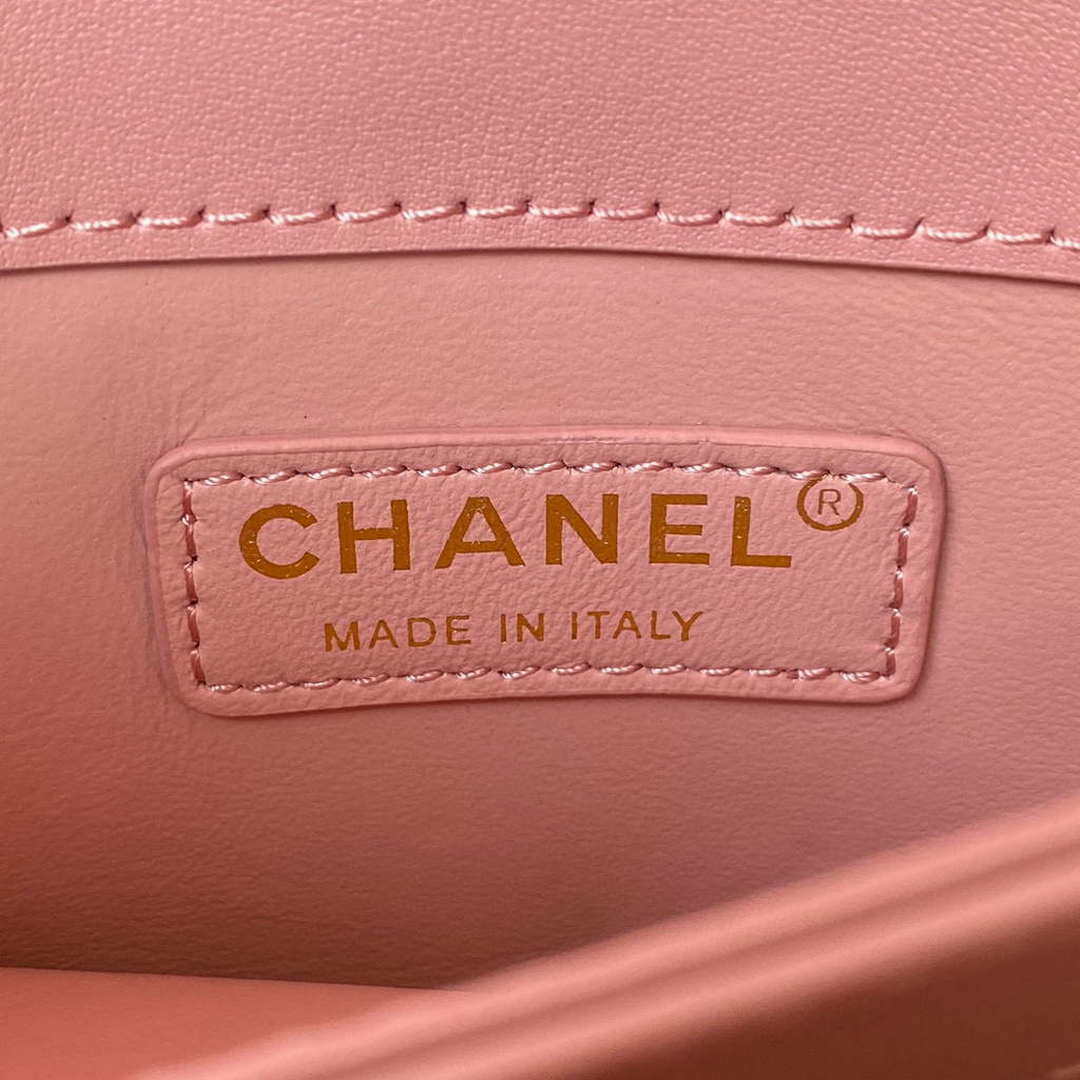 Chanel Small Flap Bag With top Handle Calfskin CC AS2680 Pink | chanel small flap bag with top handle cc as2690 pink 008