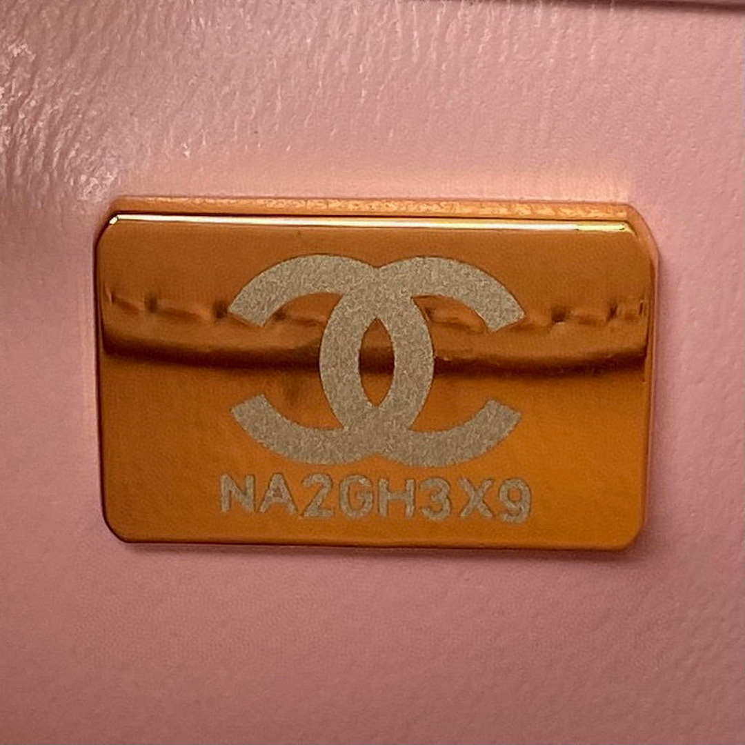 Chanel Small Flap Bag With top Handle Calfskin CC AS2680 Pink | chanel small flap bag with top handle cc as2690 pink 009