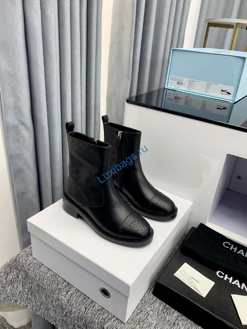Chanel Women's Shoes Ankle Boots 189740 | chanel womens shoes ankle boots lace ups 189740 001