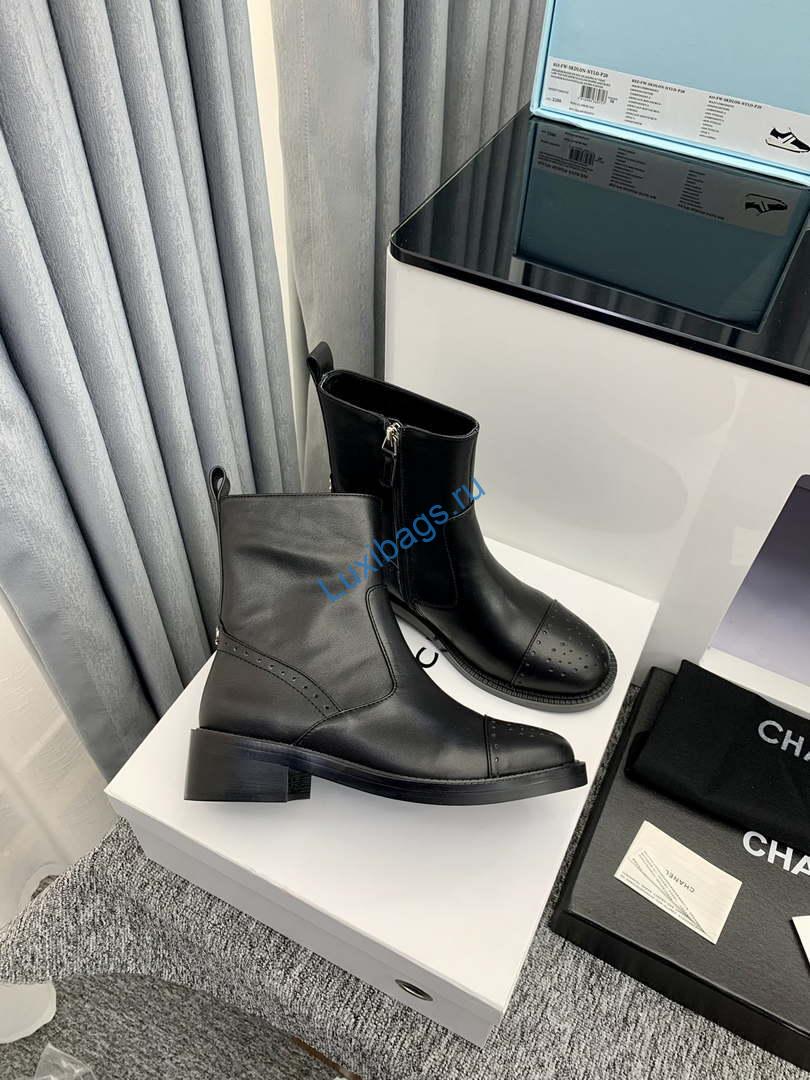 Chanel Women's Shoes Ankle Boots 189740 | chanel womens shoes ankle boots lace ups 189740 002