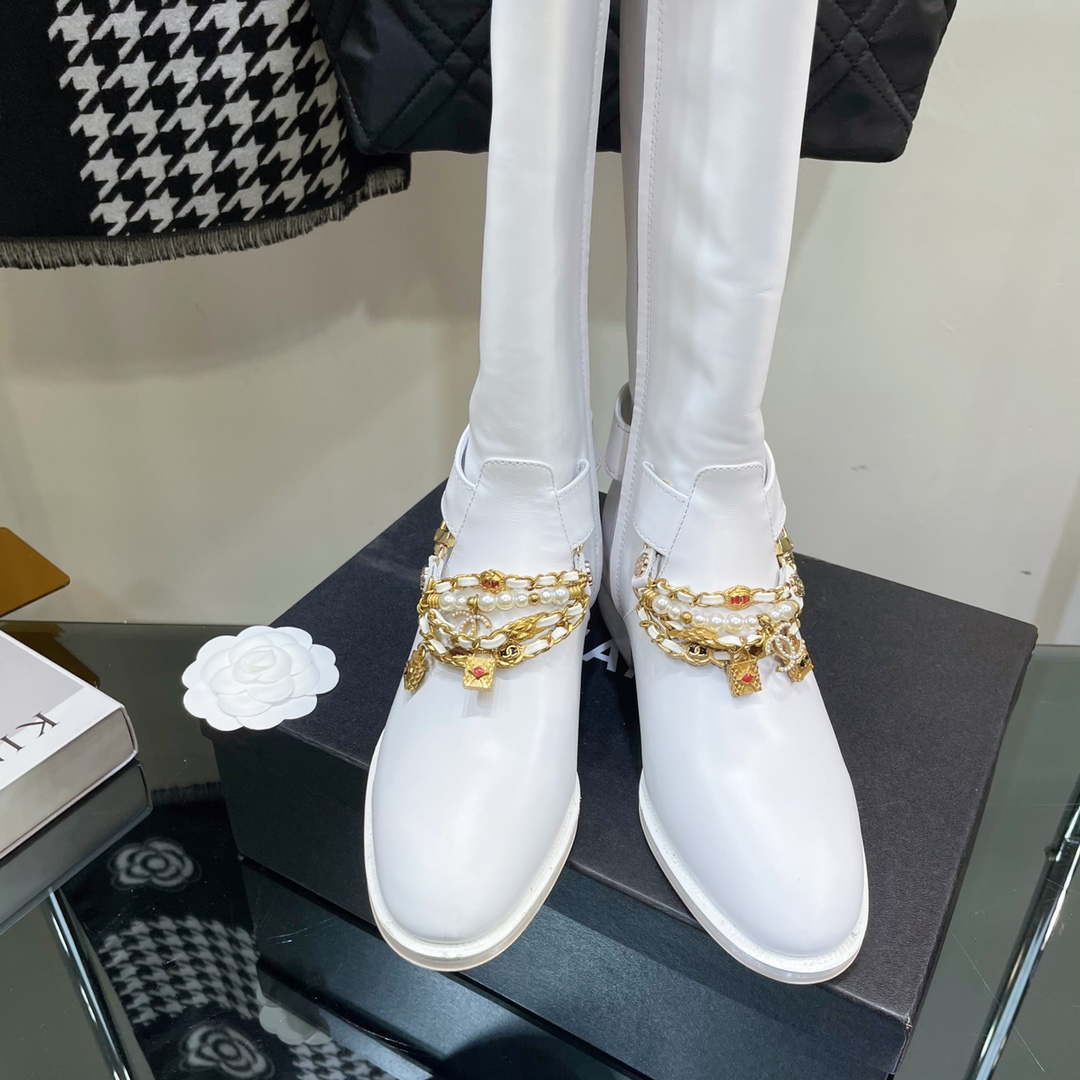 Chanel Women's Shoes Classcal Chain High Boots G38822 | chanel womens shoes classcal chain high boots g38822 002