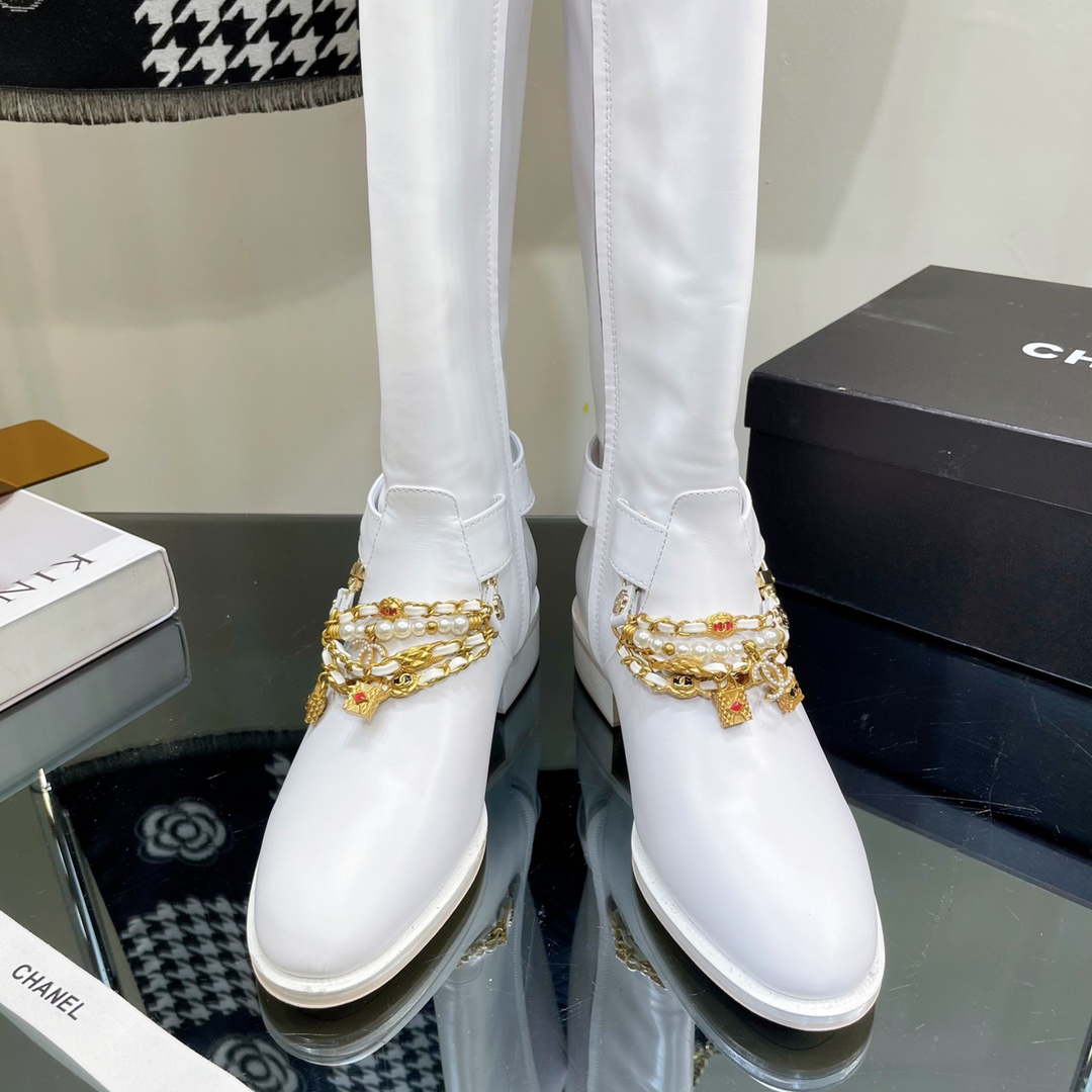 Chanel Women's Shoes Classcal Chain High Boots G38822 | chanel womens shoes classcal chain high boots g38822 004