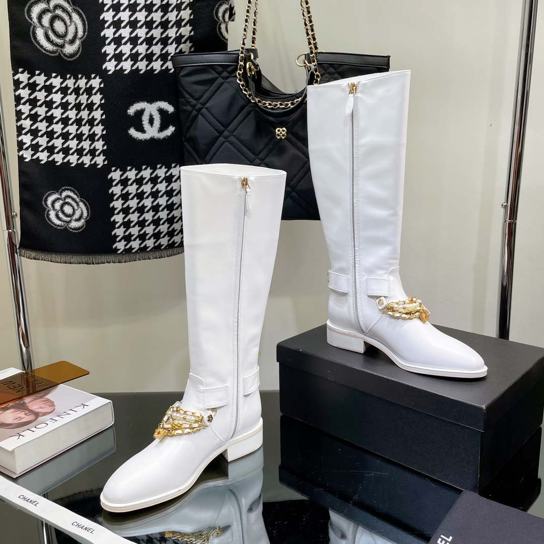 Chanel Women's Shoes Classcal Chain High Boots G38822 | chanel womens shoes classcal chain high boots g38822 006
