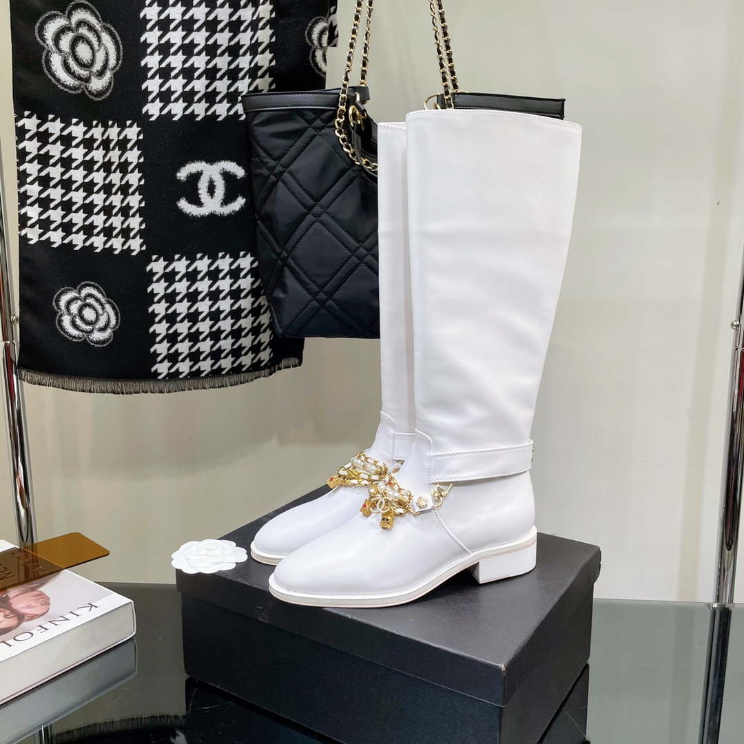 Chanel Women's Shoes Classcal Chain High Boots G38822 | chanel womens shoes classcal chain high boots g38822 008