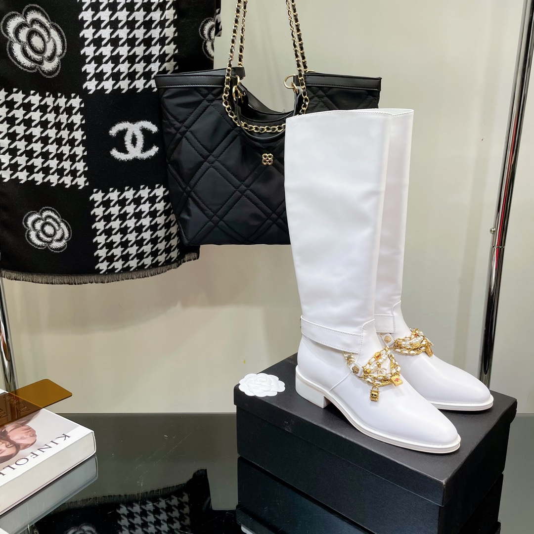 Chanel Women's Shoes Classcal Chain High Boots G38822 | chanel womens shoes classcal chain high boots g38822 009